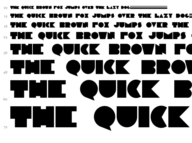 Modern Plate font waterfall